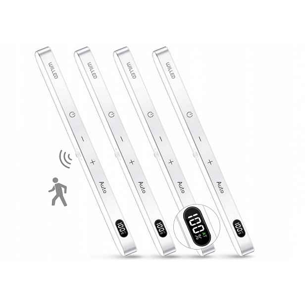 Lampy pod skříňku, displej baterie, osvětlení s pohybovým senzorem