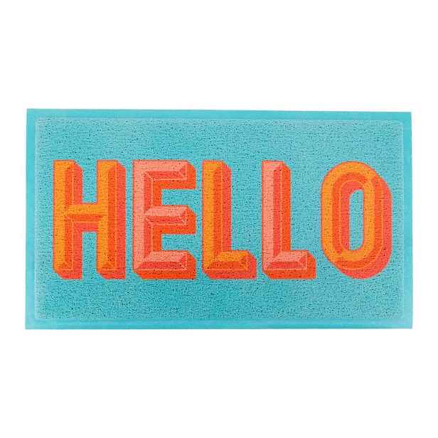 Rohožka z recyklovaného plastu 40x70 cm Blue Hello – Artsy Doormats