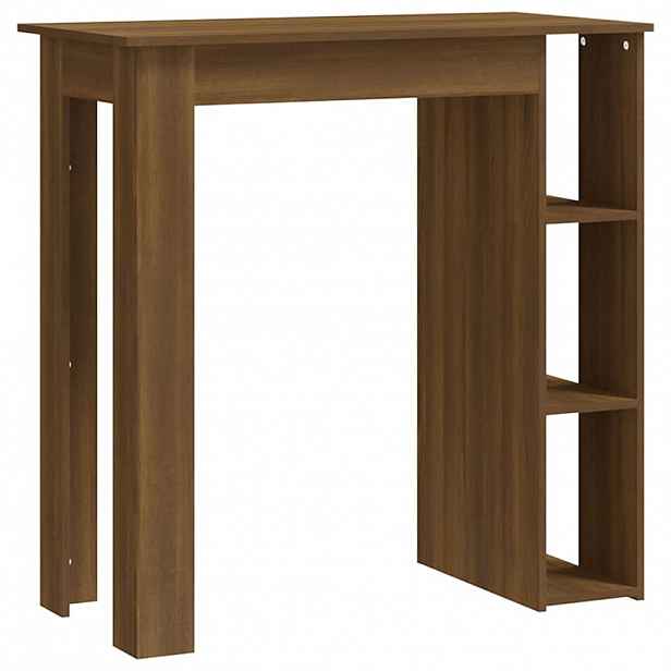 vidaXL Barový stůl s regálem hnědý dub 102 x 50 x 103,5 cm kompozit