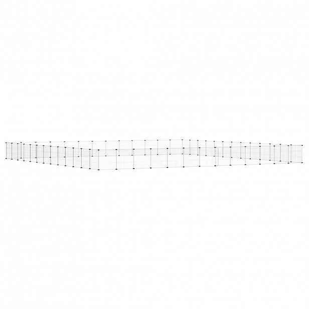 vidaXL 52panelová ohrádka pro zvířata s dvířky černá 455 x 455 x 35 cm ocel
