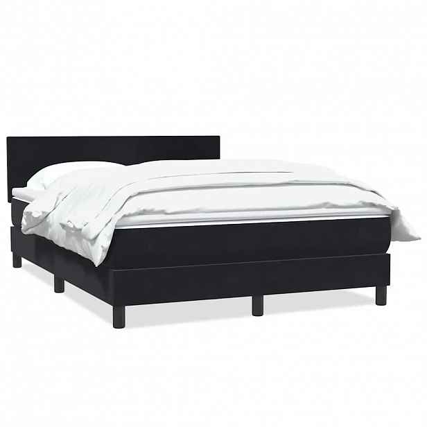vidaXL Box spring postel s matrací černá 160x210 cm samet