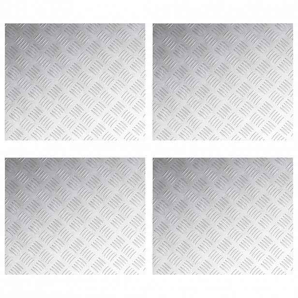 vidaXL Schodové nášlapy 4 ks 60 x 50 cm Stříbrná Hliník Obdélníkový