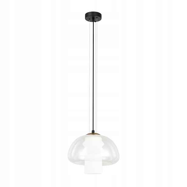Závěsná lampa Italux černá, sklo, dvojité stínítko, 1xE27, 40 W, Feder