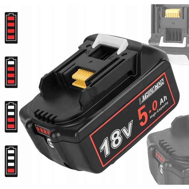 Akumulátor 18 V 5 Ah 5000 Mah Lithiová Baterie Pro Výměnu Elektrického Nářadí