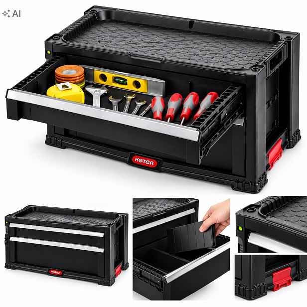 Keter Tool Chest 237790 Skříňka Na Nářadí 2 Zásuvky Organizér