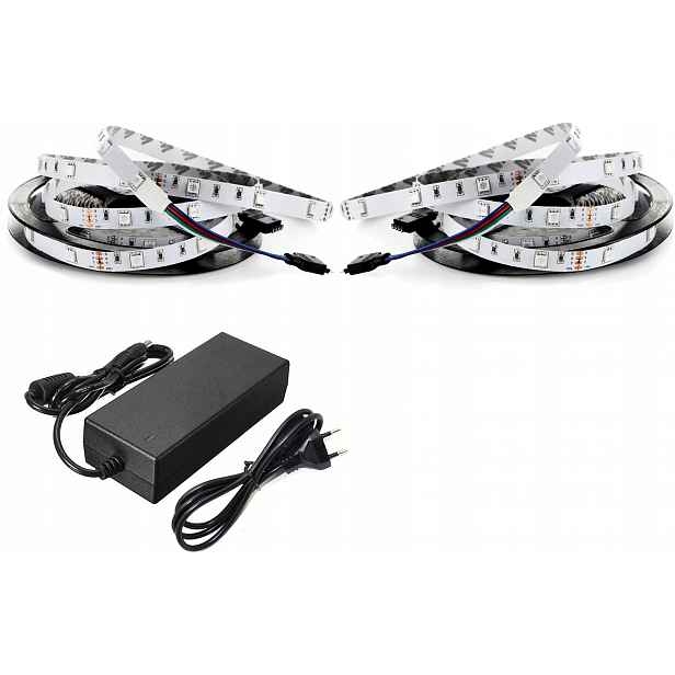 Sada 10 metrů Led pásek rgb 150 ip20 napájecí adaptér