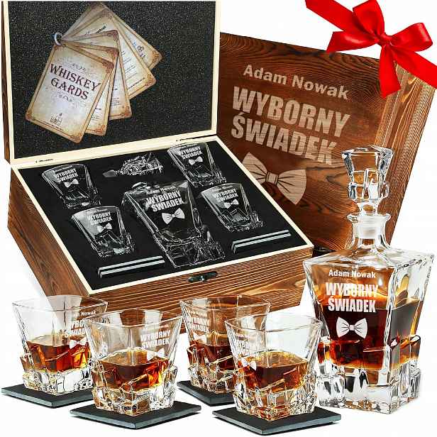 Sada Karafka Sklenice Narozeniny Whisky Pro Svědka Žádost O Svědectví