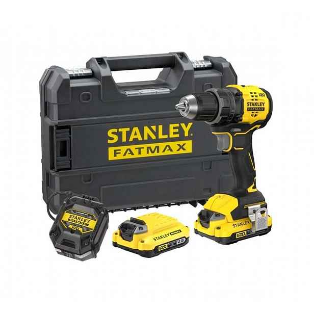 Stanley - 18V AKU vrtací šroubovák, 2x aku 2,0 Ah Li-Ion, nabíječka SFMCD714D2T-QW