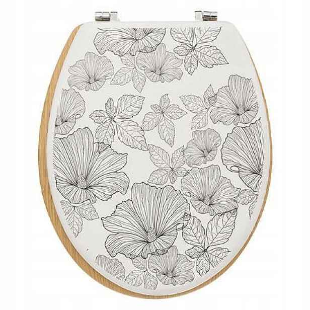 Wc sedátko oválné bílé Hdf do koupelny boho 36x42,5 cm