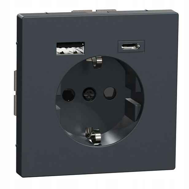 Schneider Electric Merten zásuvka s Usb A+c 16 A antracit MTN2367-6034