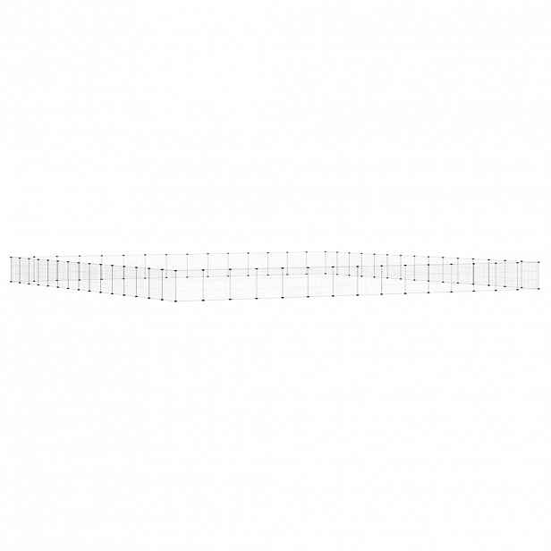 vidaXL 60panelová ohrádka pro zvířata s dvířky černá 525 x 525 x 35 cm ocel