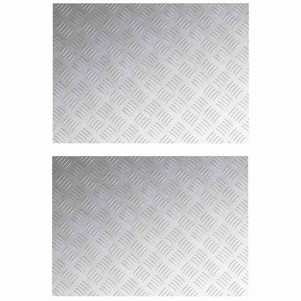 vidaXL Schodové nášlapy 2 ks 70 x 50 cm Stříbrná Hliník Obdélníkový