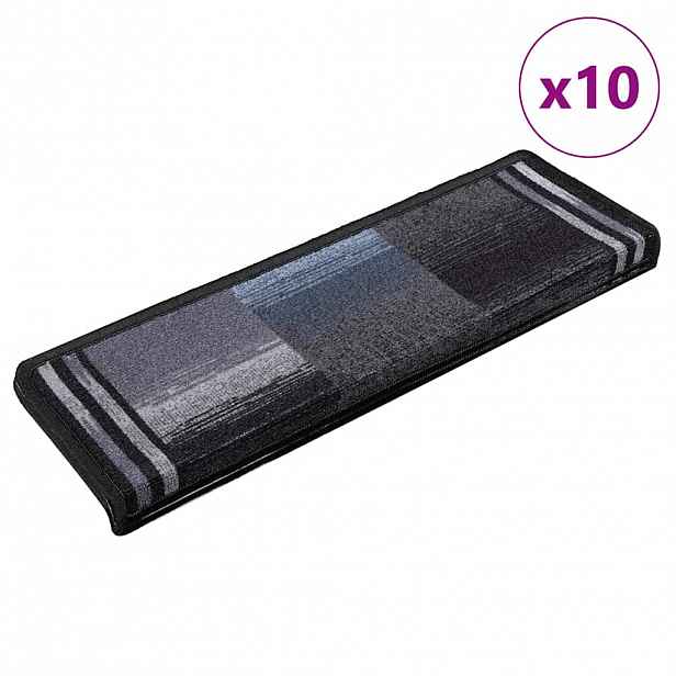vidaXL Nášlapy na schody samolepicí 10 ks 65x21x4 cm černošedé