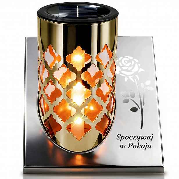 Hřbitovní Svíčka Led Ruze Velka Na Hrub Cmentarni Lampa Led 23,5cm IP44