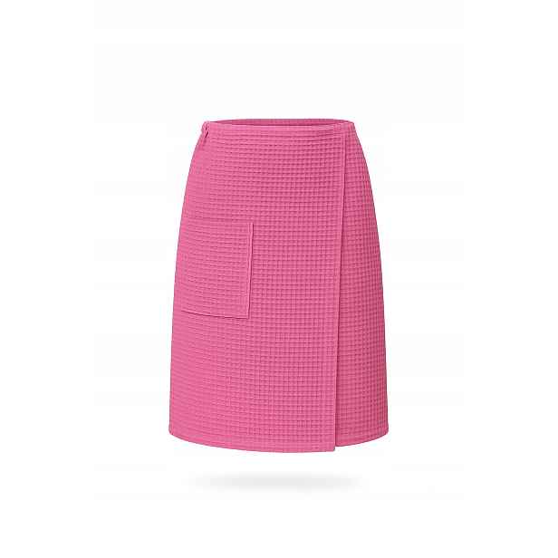 Kilt Wafel s kapsou VitalHome 100x150 cm na suchý zip do sauny Růžový