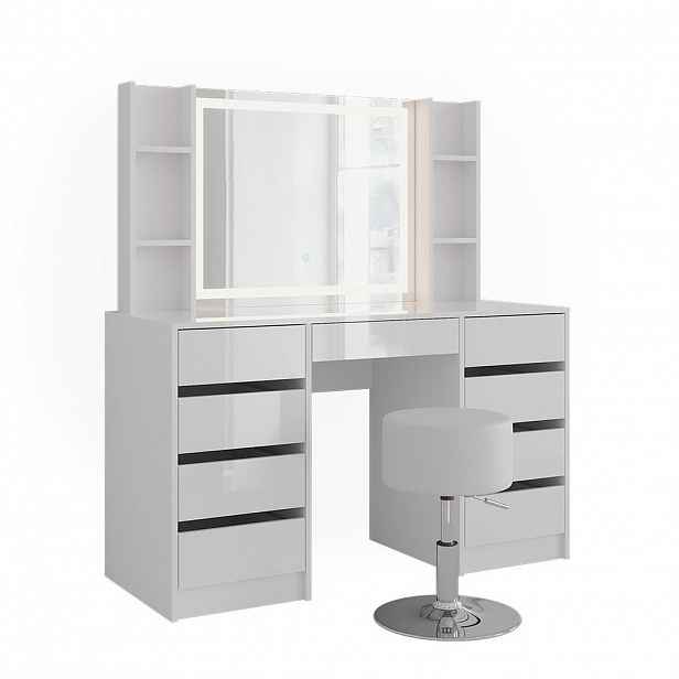 Vicco TOALETNÍ STOLEK Sherry Bílá/bílý vysoký lesk 128.2 cm 5 dílů