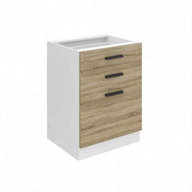 B BELINI GROUP KUCHYŇSKÁ SPODNÍ SKŘÍŇKA 60 cm SDSZ, bez pracovní desky, se zásuvkami, Dub Sonoma