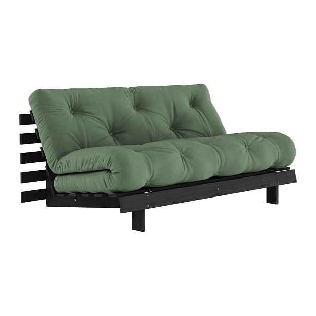 Zelená rozkládací pohovka 160 cm Roots Black Night – Karup Design