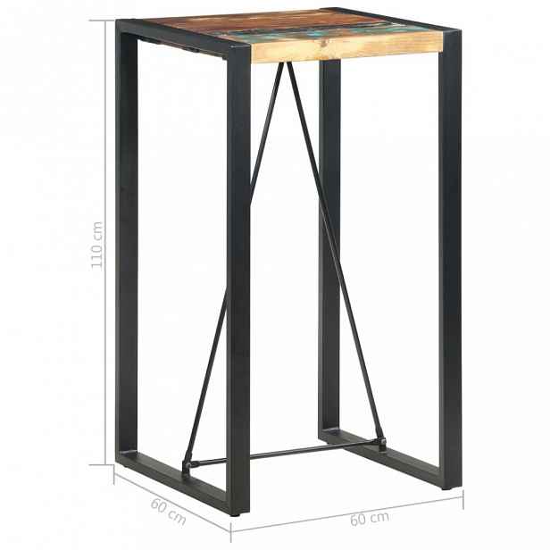 Barový stůl hnědá / černá 60x60x110 cm