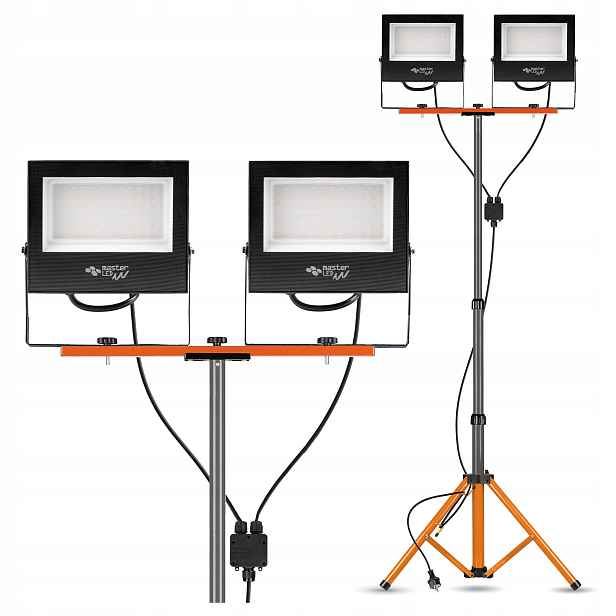 Set Halogen Led reflektor Stativ 2x100W stavební pracovní výkonný