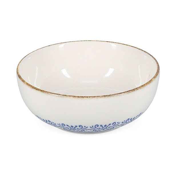 Bílá/modrá porcelánová polévková miska 710 ml Azul – BonBistro