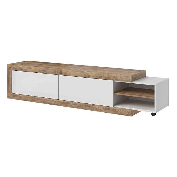 MASSENO TV STOLEK SINFONIA, 200x40x44 cm s 2 dvířky, dekor dub