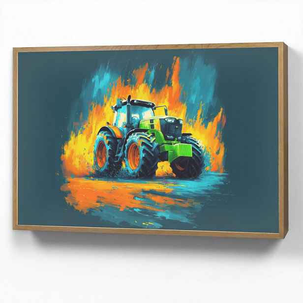 OnlyWow DOBÍJECÍ NOČNÍ LAMPIČKA Abstrakt - Traktor - Zelený 100x70 cm