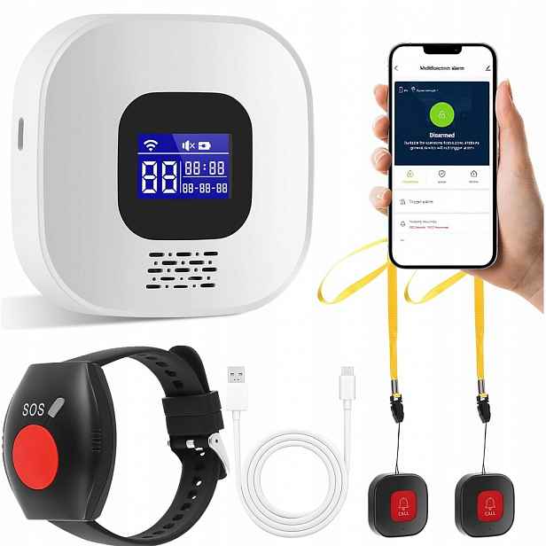 Sada Tlačítko přivolání pomoci pro seniory WiFi Náramek Sos Alarm