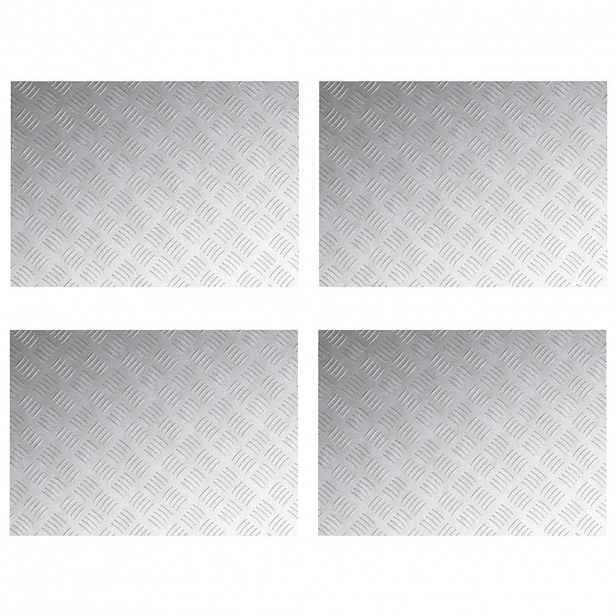 vidaXL Schodové nášlapy 4 ks 70 x 50 cm Stříbrná Hliník Obdélníkový