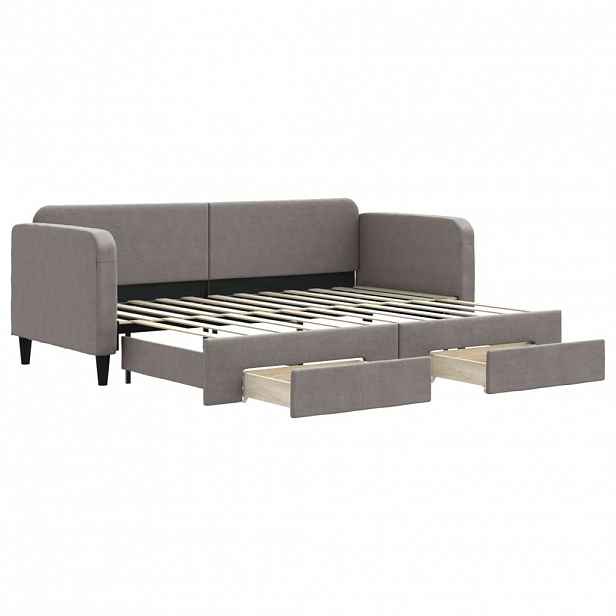 vidaXL Válenda s přistýlkou a zásuvkami taupe 80 x 200 cm textil