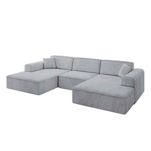 ALTDECOR SEDACÍ SOUPRAVA ve tvaru U IREA-U1-v3 301x165x77 Šedá Velur