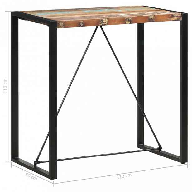 Barový stůl hnědá / černá 110x60x110 cm