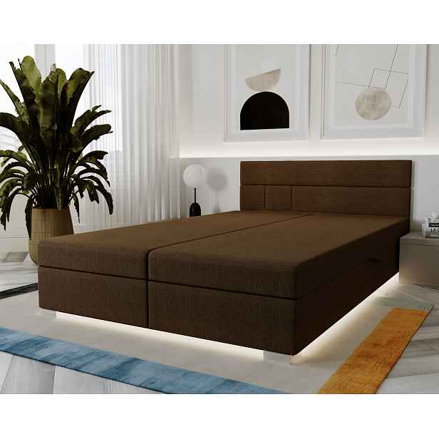 Boxspringová postel 180x200 ROSIE 1 - tmavě hnědá
