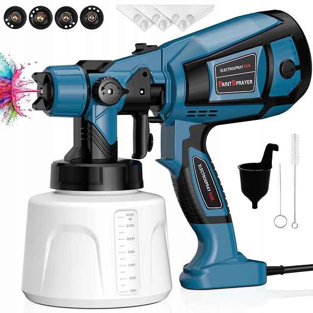Malířská Pistole Na Malování Stěn 850W 4 Trysky 1400 ML Velký Set