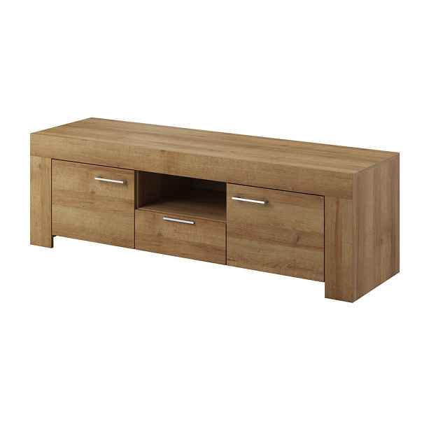 MASSENO TV STOLEK CIELO, 155x47x50 cm s 1 zásuvkou a 2 dvířky, dekor dub