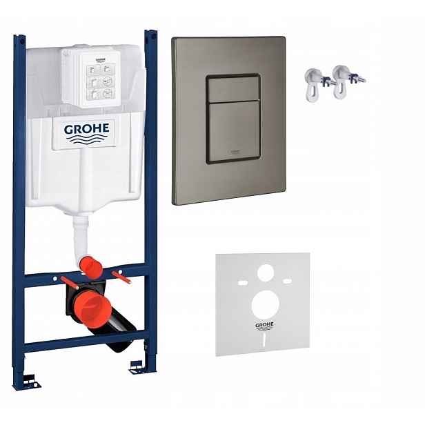 Podomítkový Wc set Stelaz Grohe kartáčované tlačítko