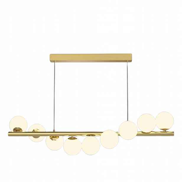 Závěsná lampa Golden Stripe 120 cm 11 kuliček moderní mosazný Led ostrov
