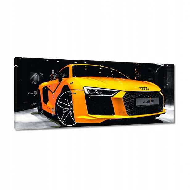 Hodiny 100x40 Žluté Audi R8