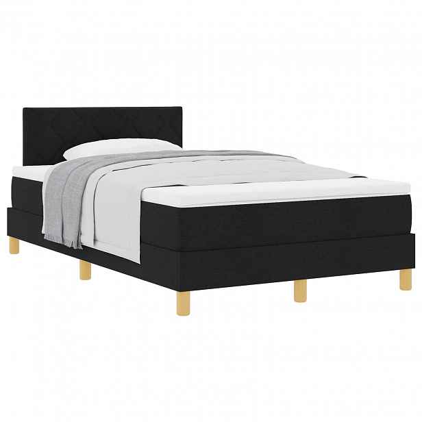 vidaXL Postel s boxspringem s polštářem Černá 120 x 190 cm textil