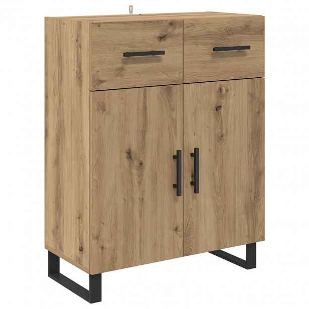 vidaXL Servírovací skříň Artisanový dub 69,5 x 34 x 90 cm