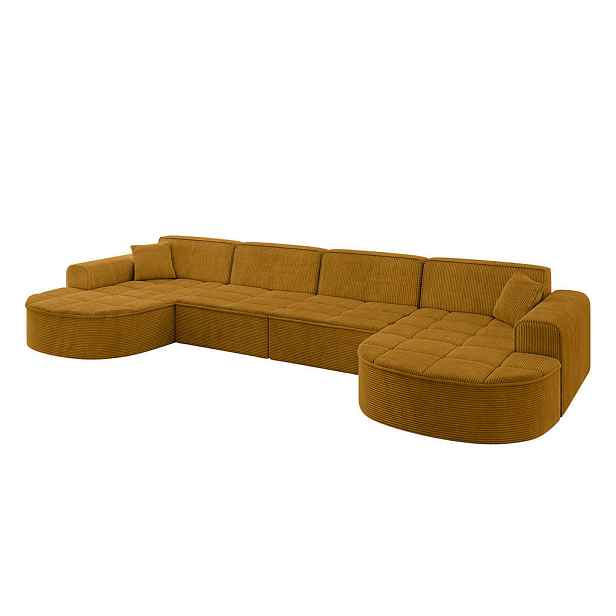 ALTDECOR SEDACÍ SOUPRAVA ve tvaru U TARO-U2 388x171x79,5 Hořčicová Manšestr
