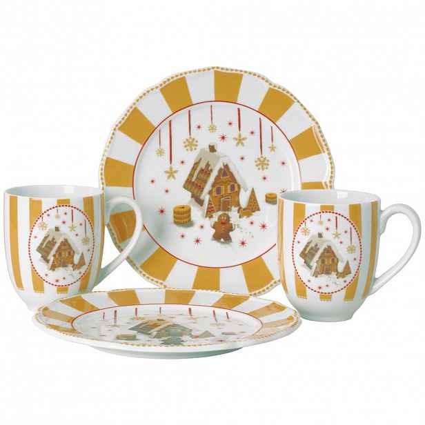 Hutschenreuther SNÍDAŇOVÁ SOUPRAVA Christmas Love Beige 4dílné