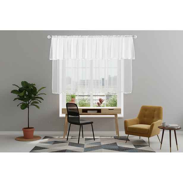Krátká záclona se zirkony NINA bílá 400x150 cm