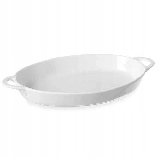 Mísa zapékací oválná s úchyty 270x180x40 mm bílá porcelánová