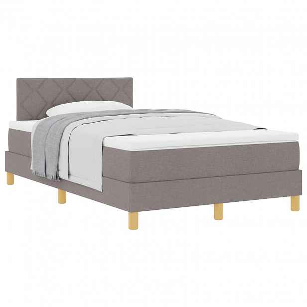 vidaXL Postel s boxspringem s polštářem Taupe 120 x 190 cm textil