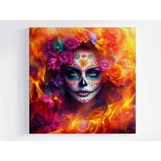 Obraz Na Plátně Canvas Portrét Mexika Svátek Mrtvých Catrina Barva 50x50