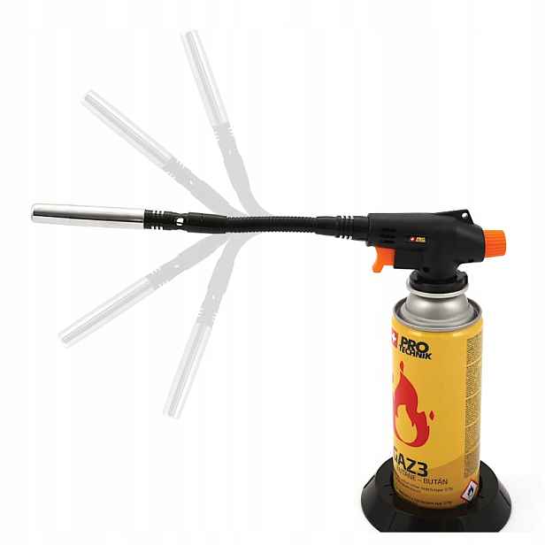 Pájecí lampa s flexibilním hořákem a podstavcem pro krb na grilování ohně