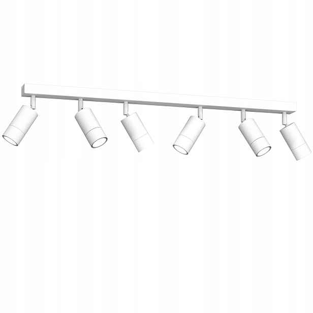 Stropní svítidlo bodové bílé minimalistické 6 žárovek lišta 90 cm Luminex