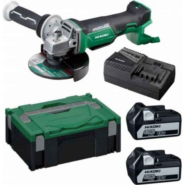 Úhlová bruska 125MM Hikoki G18DBBVL Aku 18V 2x5Ah Kufrová Nabíječka