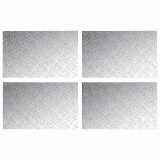 vidaXL Schodové nášlapy 4 ks 80 x 50 cm Stříbrná Hliník Obdélníkový